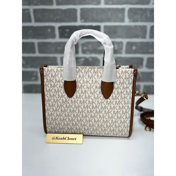 Michael Kors tote mirella small shopper top zip handbag crossbody Vanilla - Picture 5 of 9